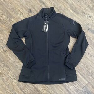 Women's Adidas Terrex Stockhorn Black Hooded Fleece‎ Jacket CY9107 Medium M